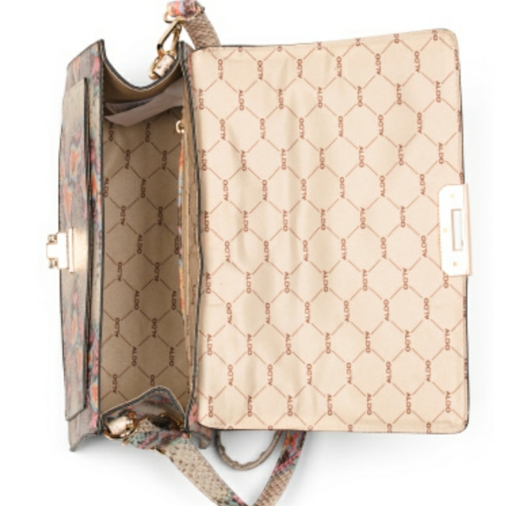 Aldo multi snake print color block satchel - Picture 3 of 4